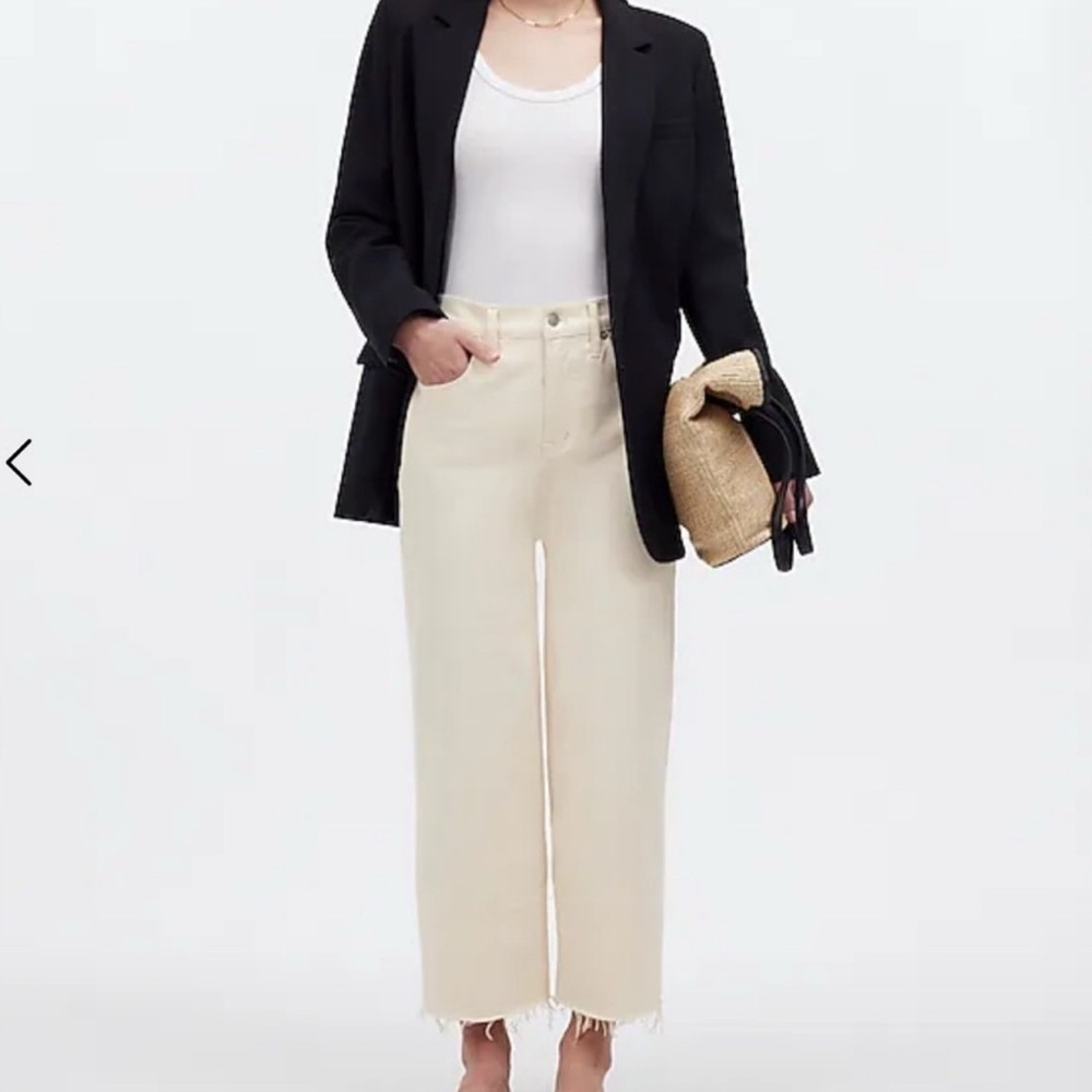 Madewell Women's Perfect Vintage Wide-Leg Cropped Jeans In Cream